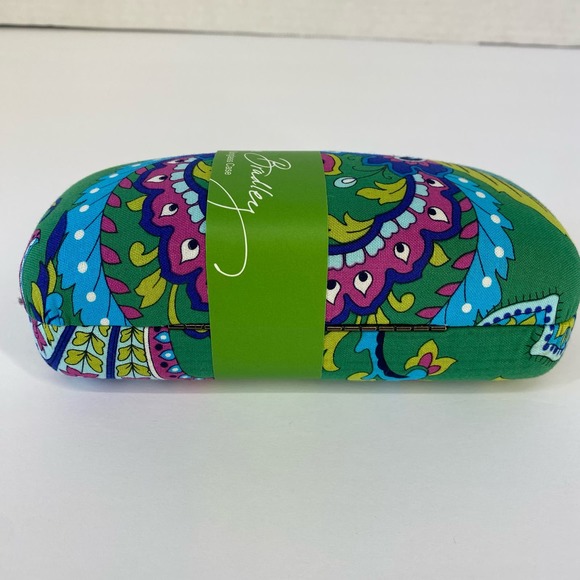 NEW Vera Bradley Optical Case Glasses Hard Emerald Paisley Floral Green - Picture 4 of 9